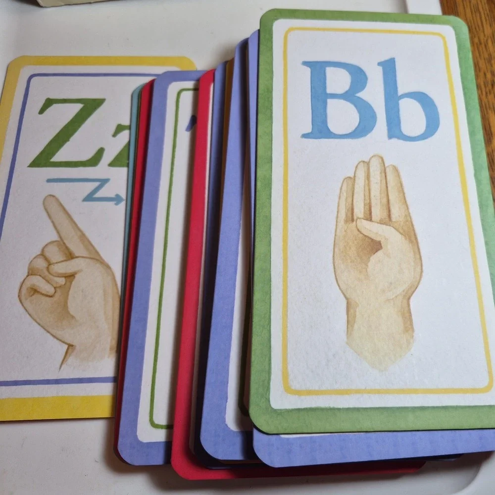 Pottery Barn Kids Sign Language Cards, 25-Card Letters Set Ages 3+ missing the A